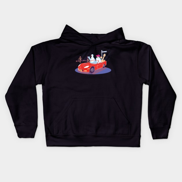 When doves drive Kids Hoodie by Zaveta